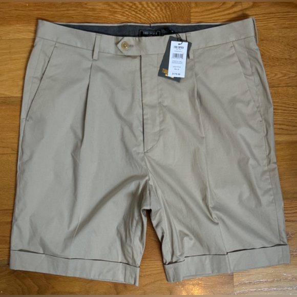 Todd Snyder Stretch Twill Madison Pleated Shorts Short Pants Khaki Tan Beige 36